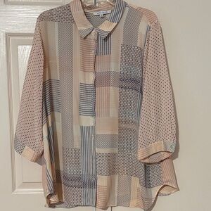 Rose & Olive peach and black Patterned Blouse